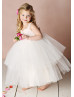 Satin Tulle Ankle Length Cupcake Skirt Flower Girl Dress